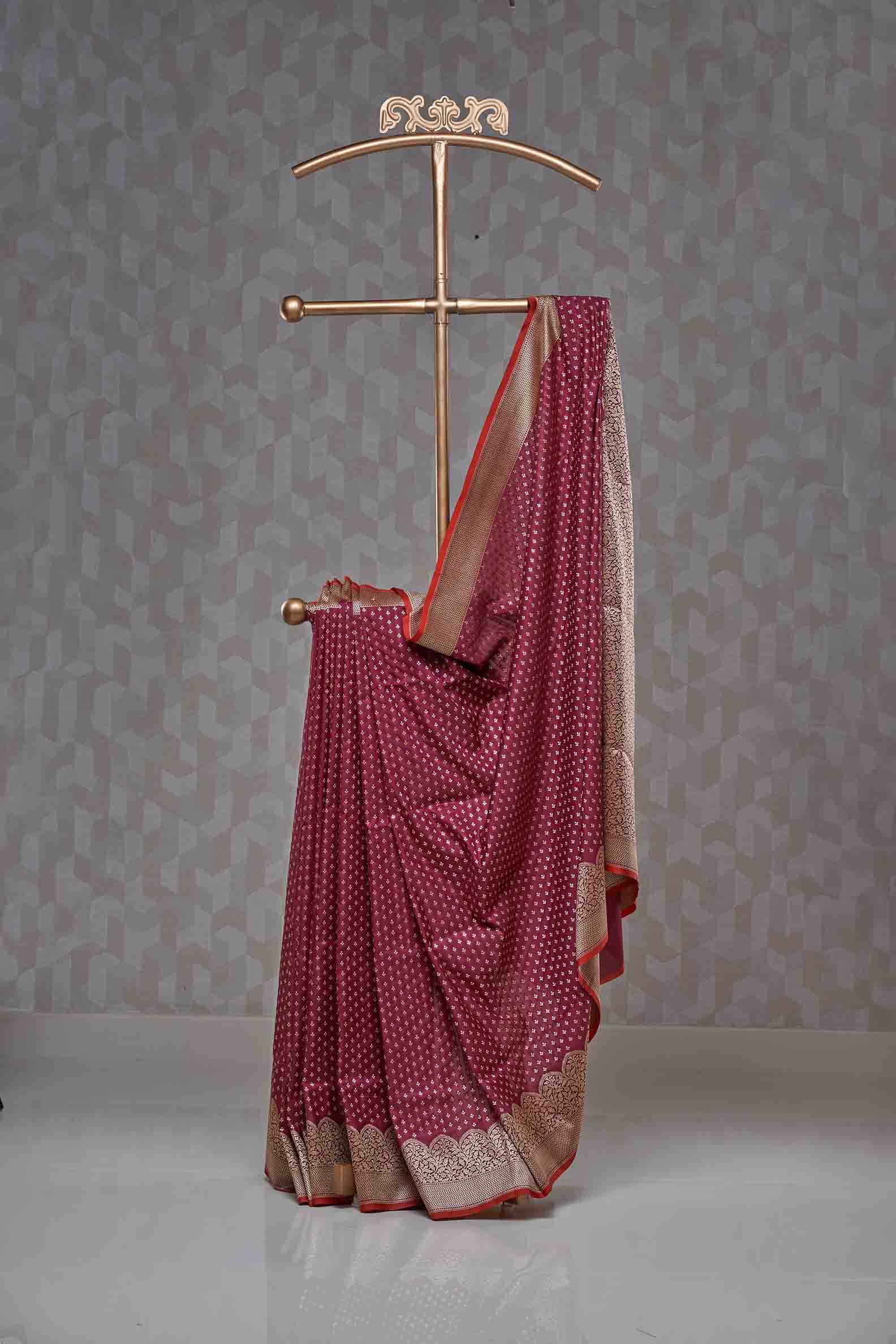 Maroon Banarasi Silk Saree