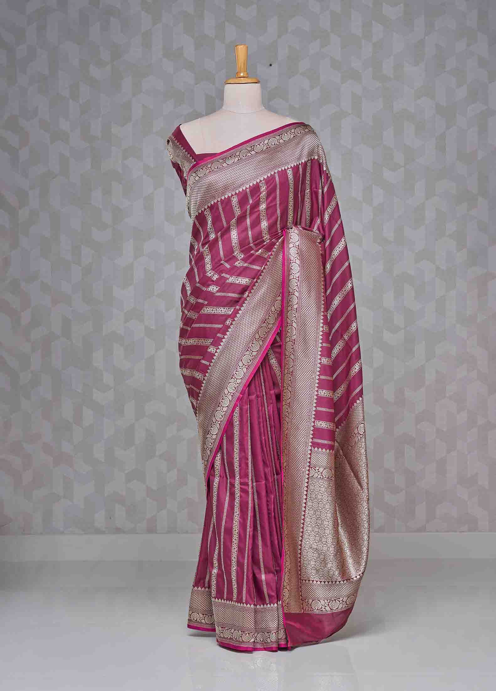 Plum Wine Banarasi Silk Saree