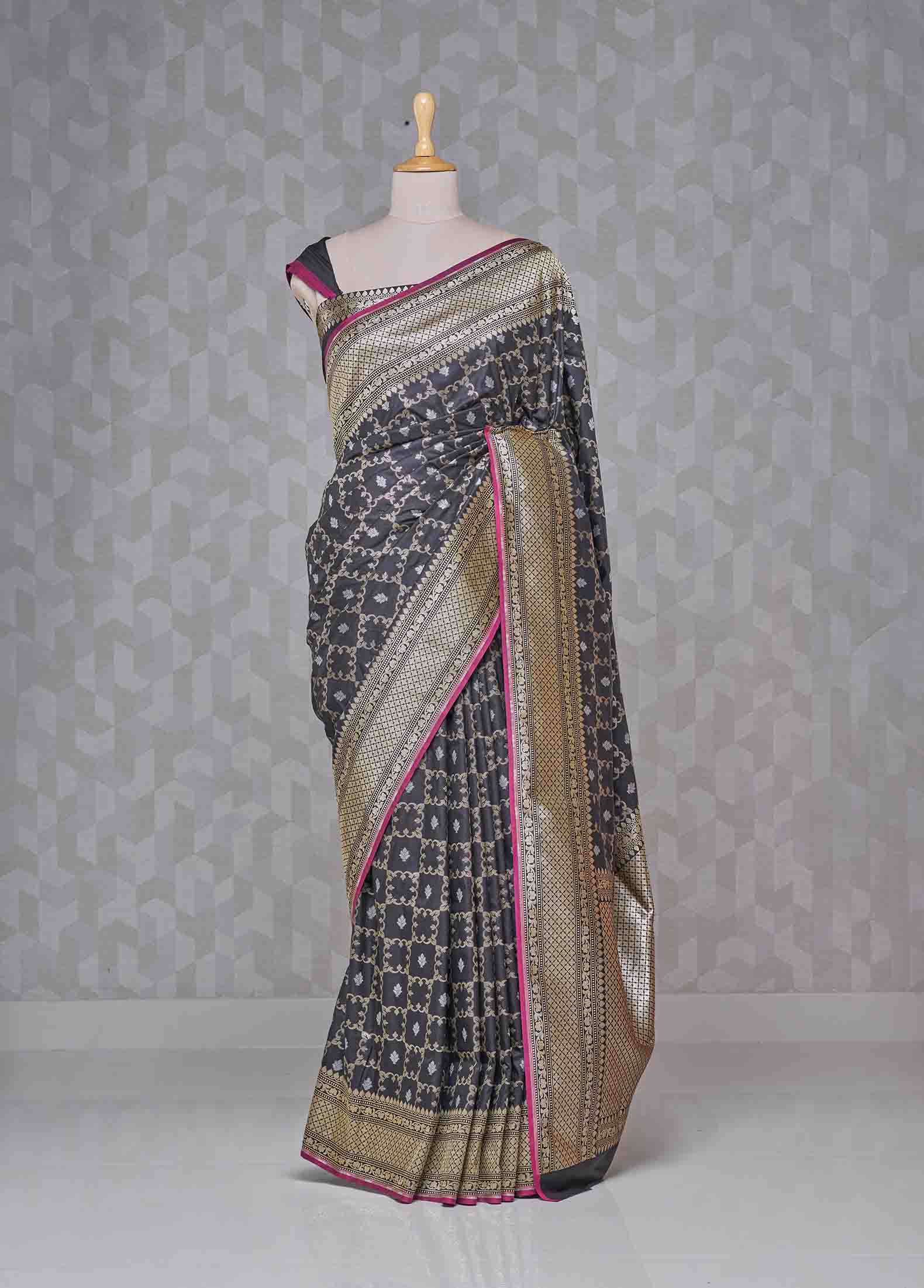 Black Banarasi Silk Saree