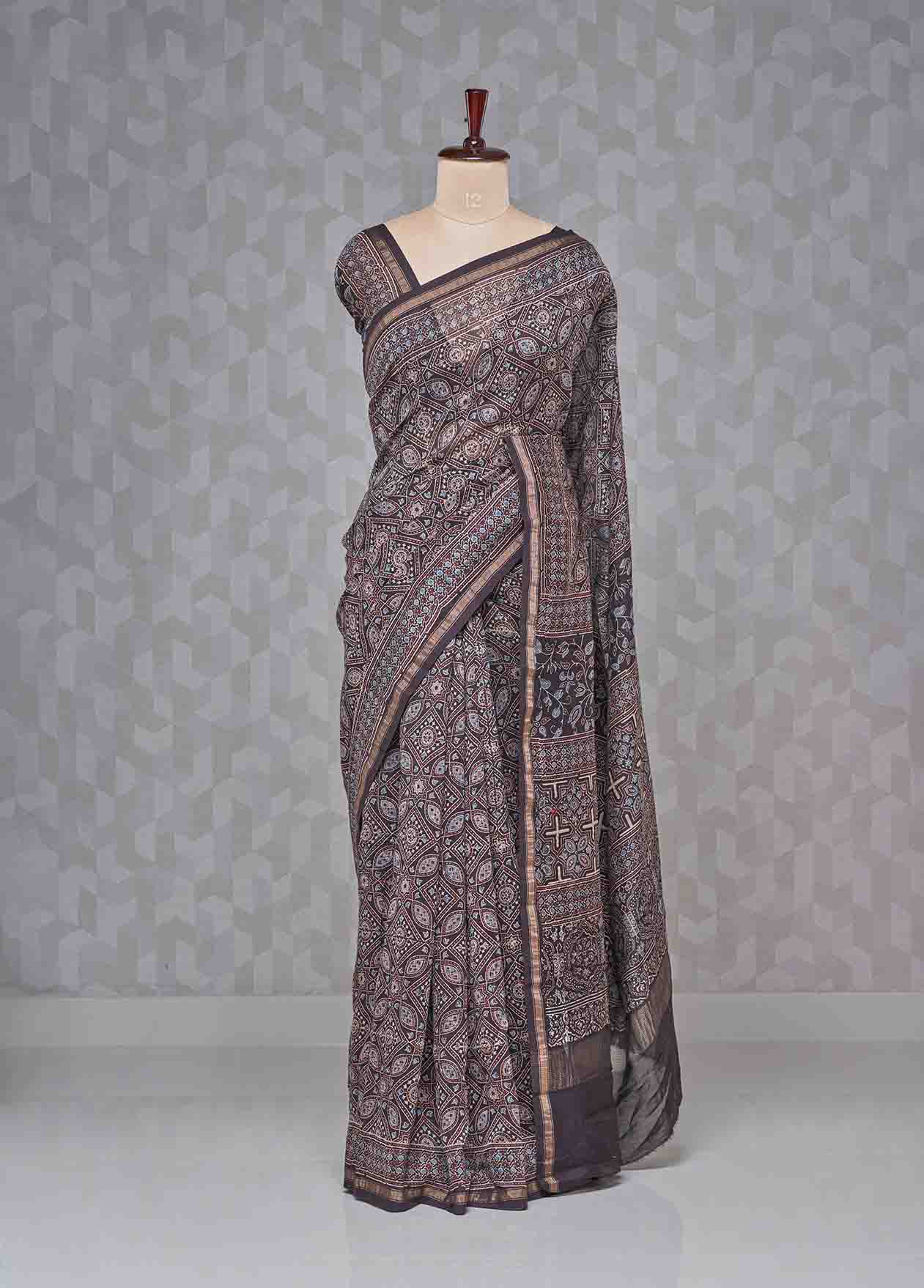 Black Chanderi Saree