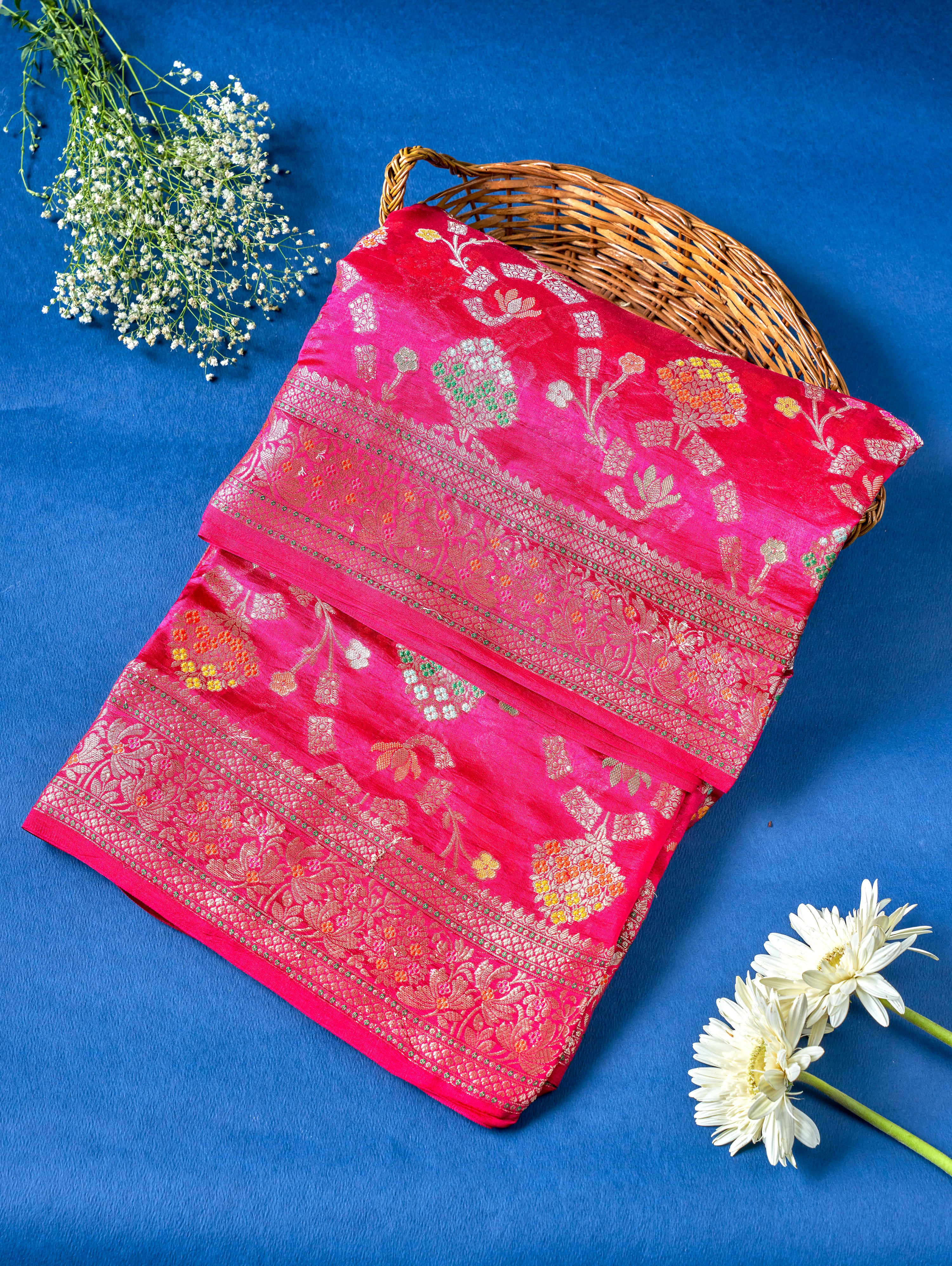 Multi Color Banarasi Silk Saree