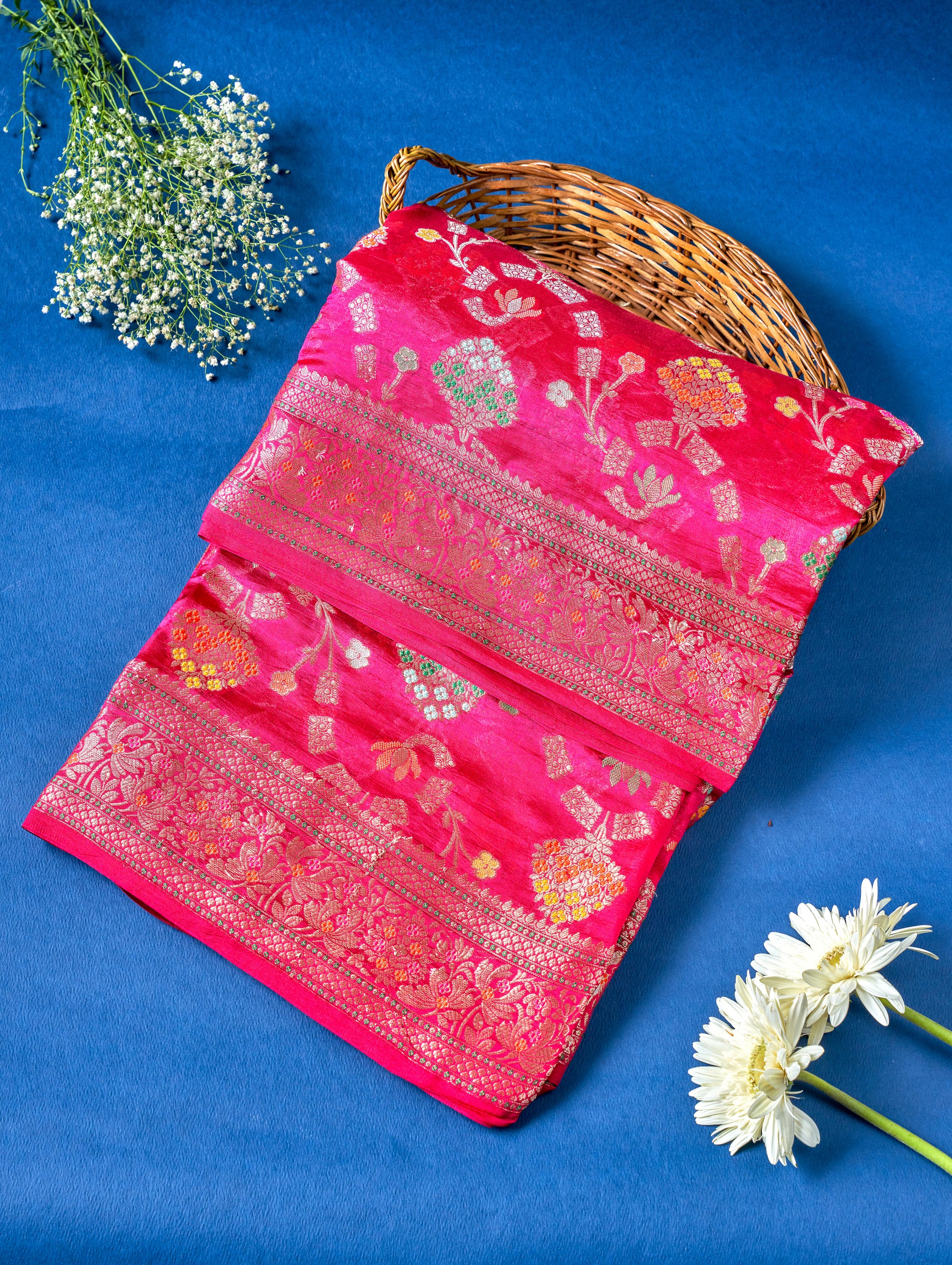 Multi Color Banarasi Silk Saree