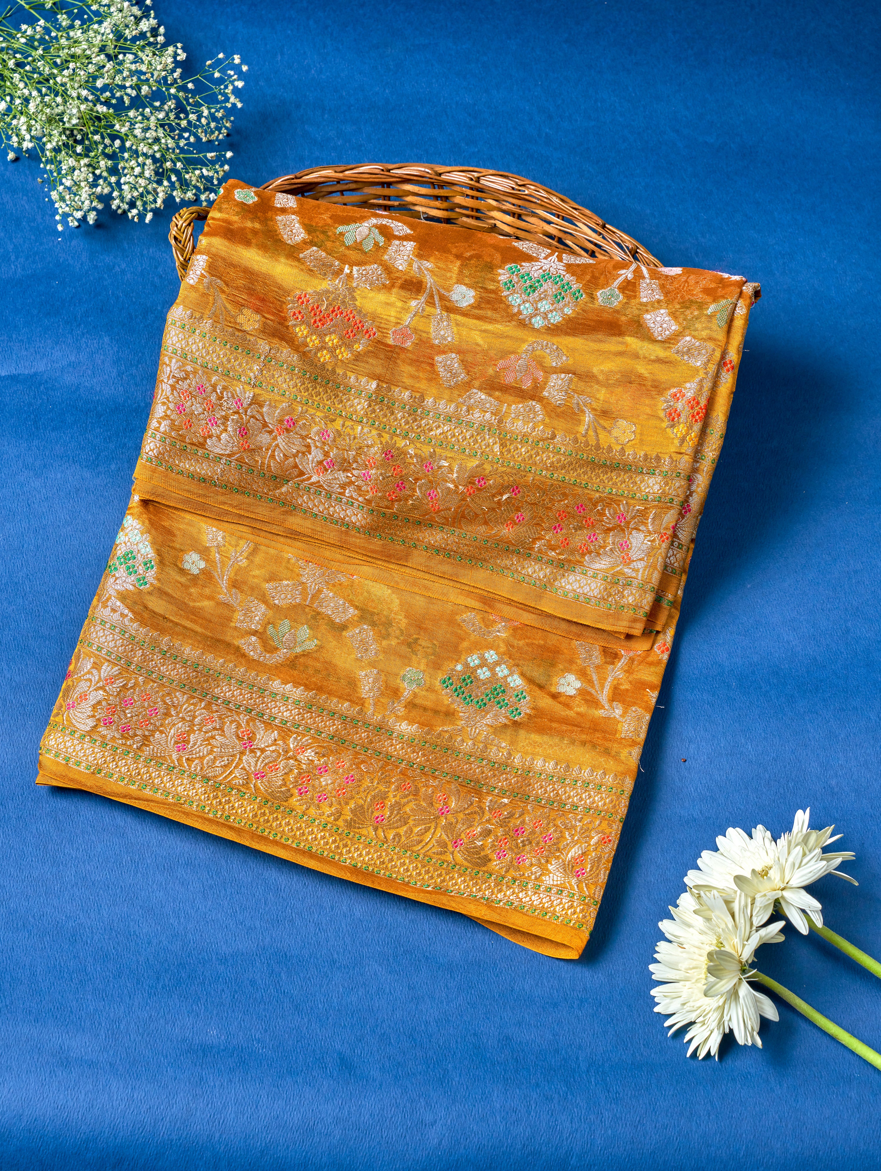 Multi Color Banarasi Silk Saree