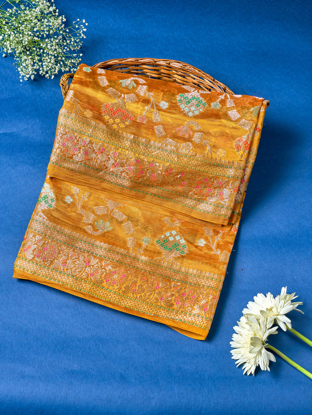 Multi Color Banarasi Silk Saree