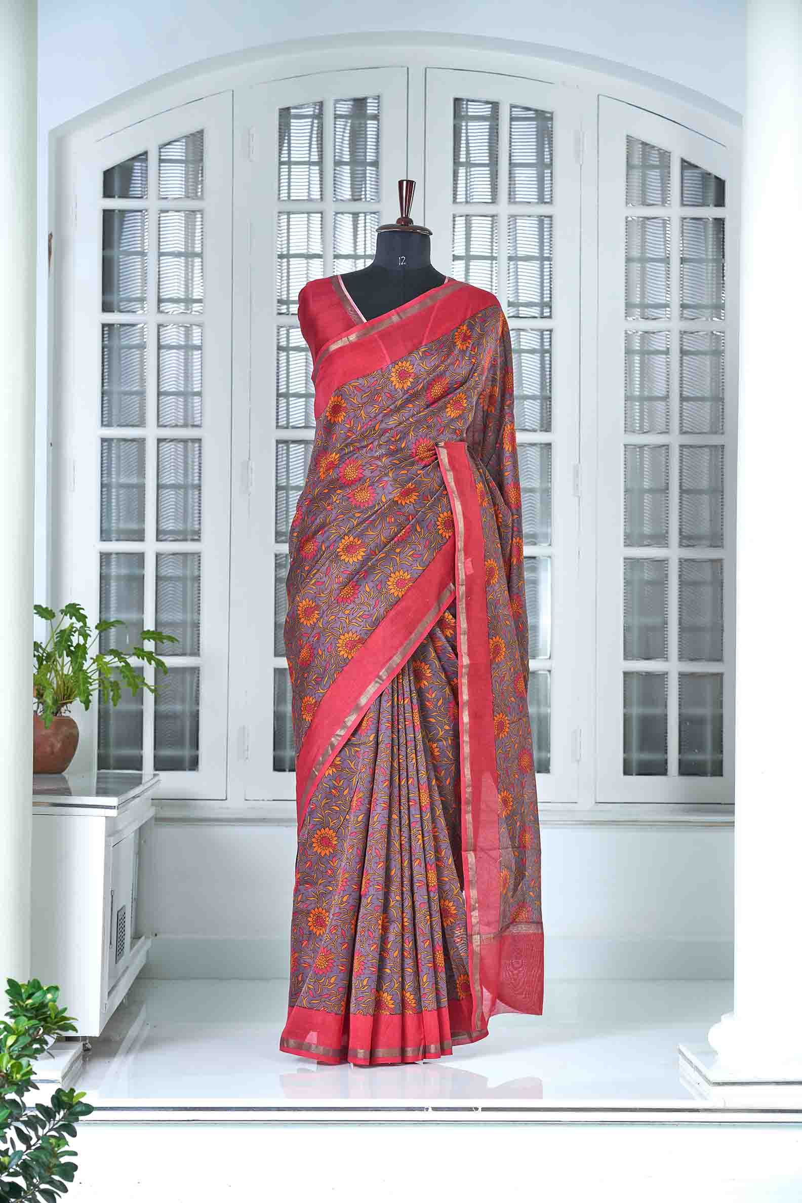 Multi Color Chanderi Saree
