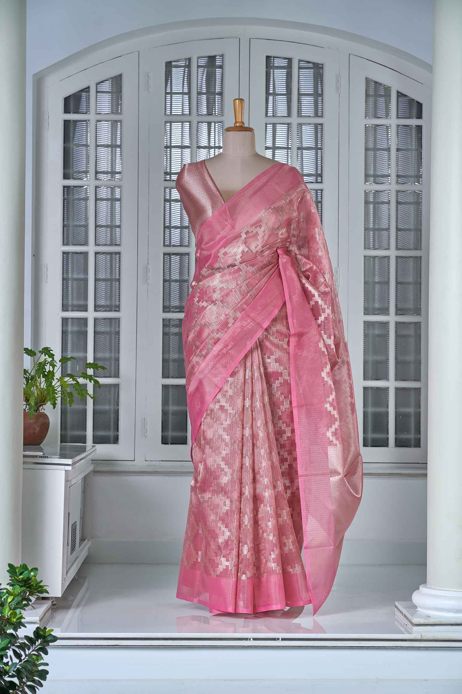 Pink Tissue Saree
