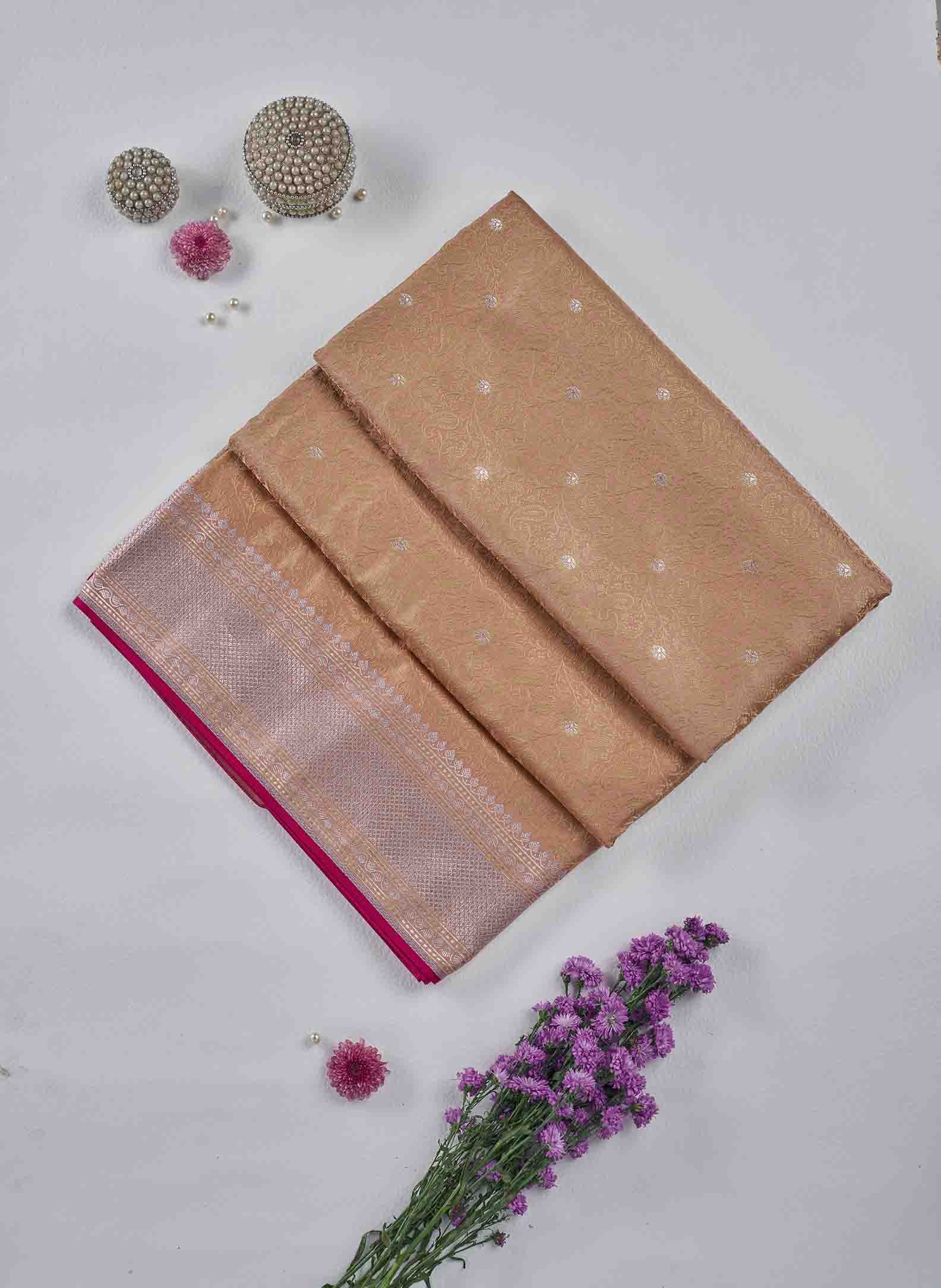 Golden Beige Banarasi Sik Saree