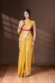 Amber Yellow Chanderi Saree