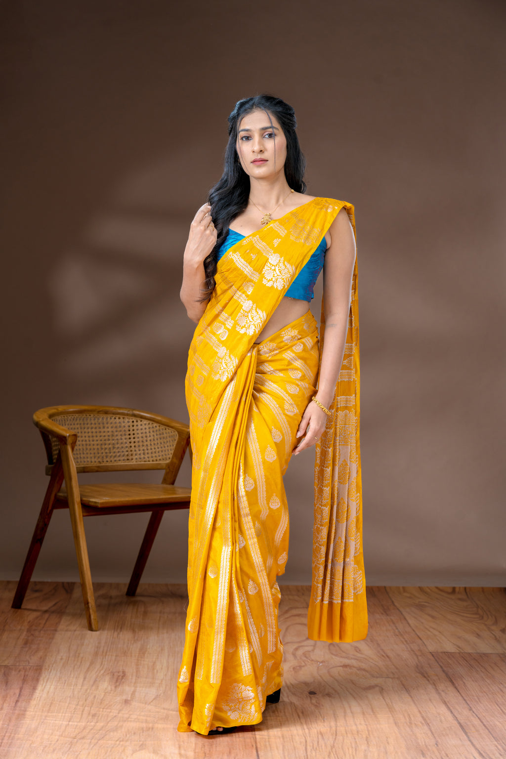 Goldernod Yellow Silk Saree