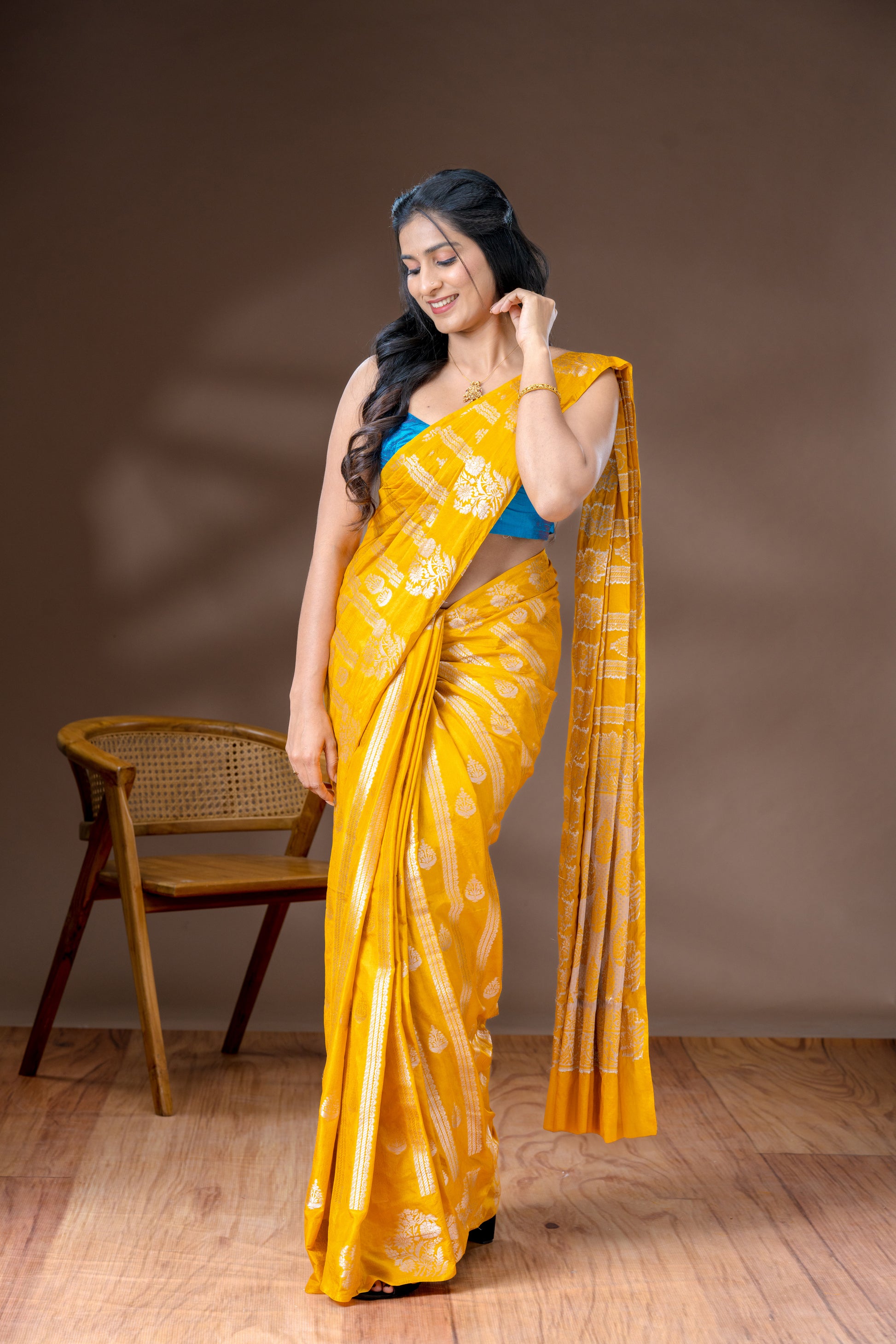 Goldernod Yellow Silk Saree