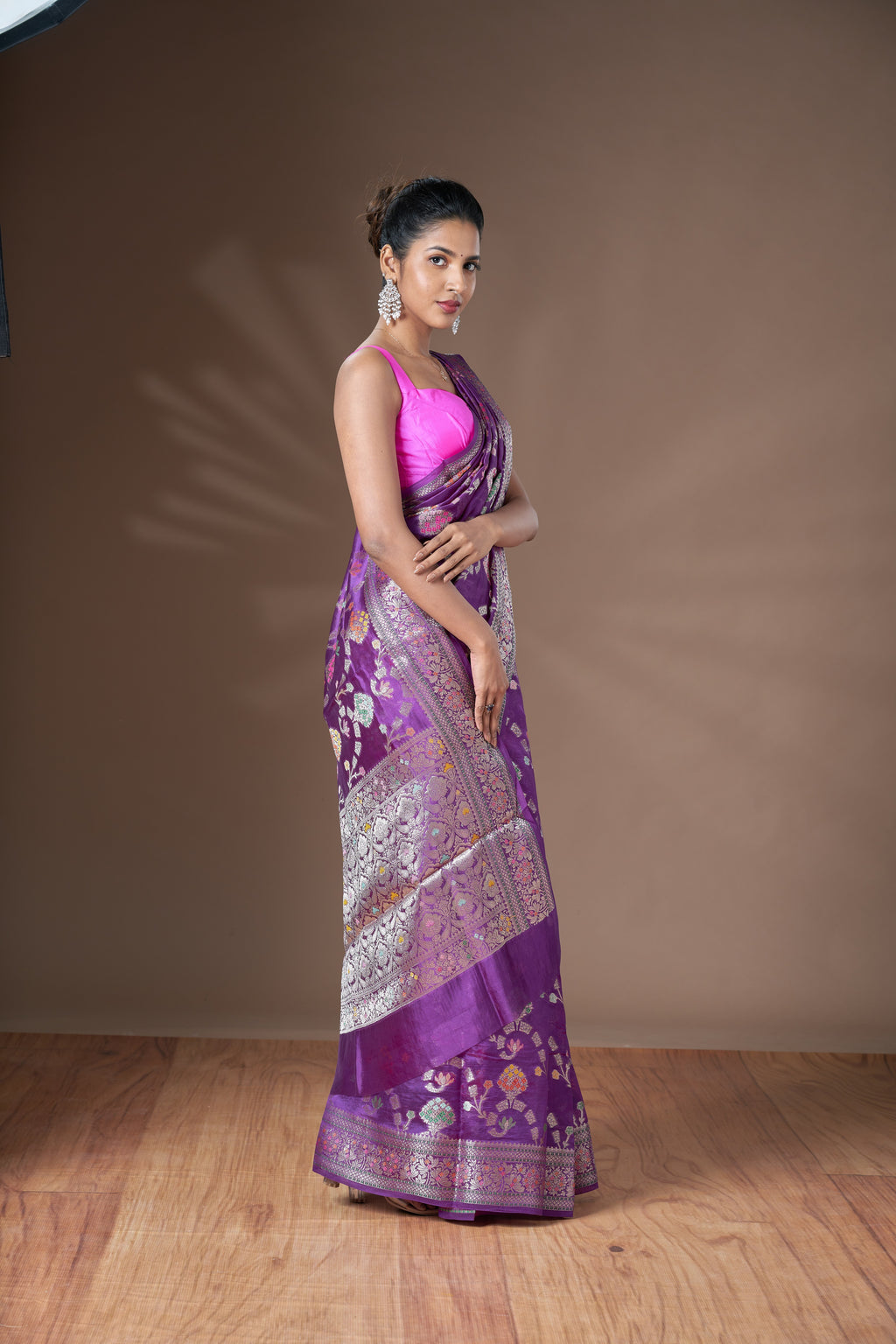 Purple Banarasi Silk Saree
