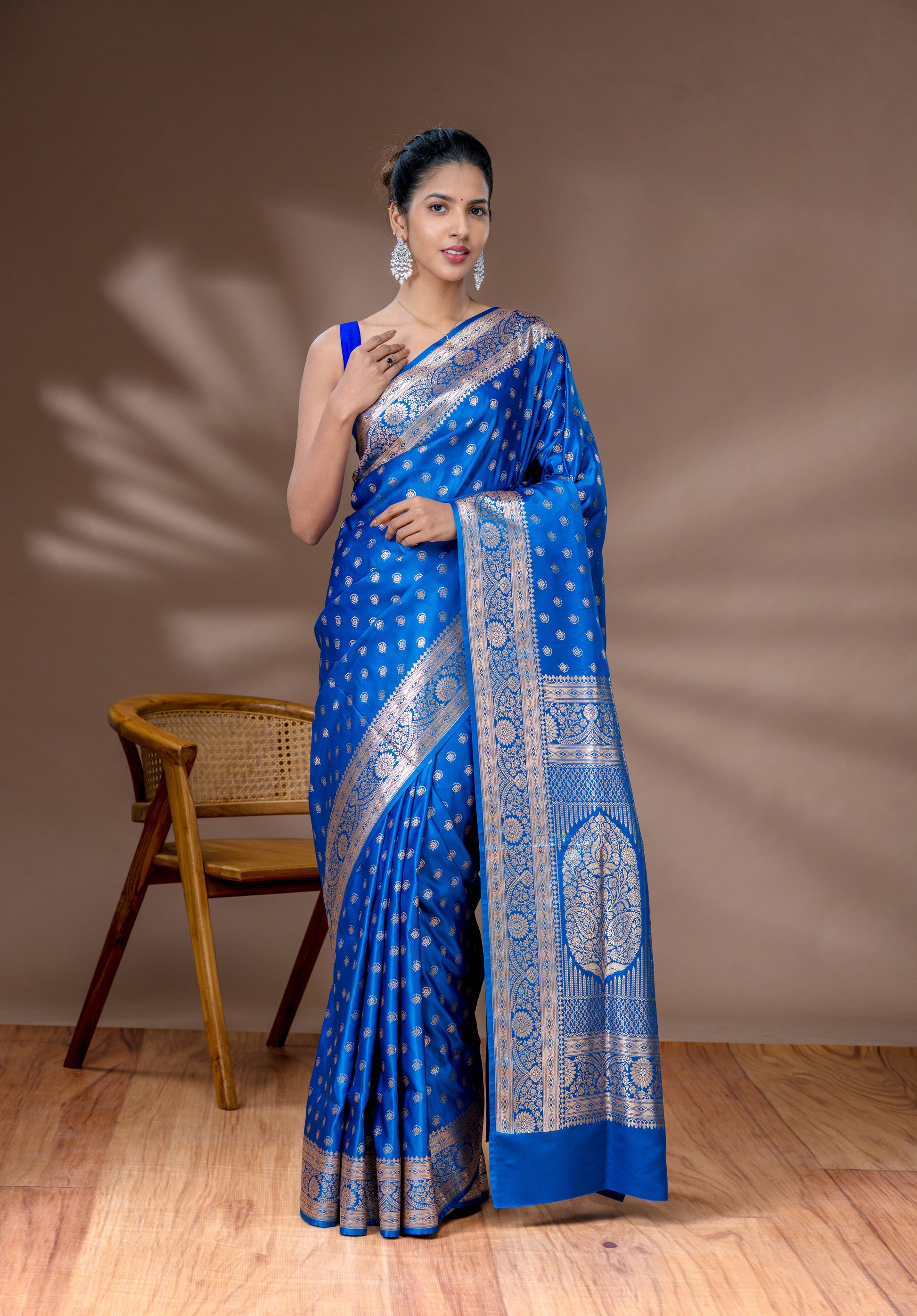 Blue Banarasi Silk Saree