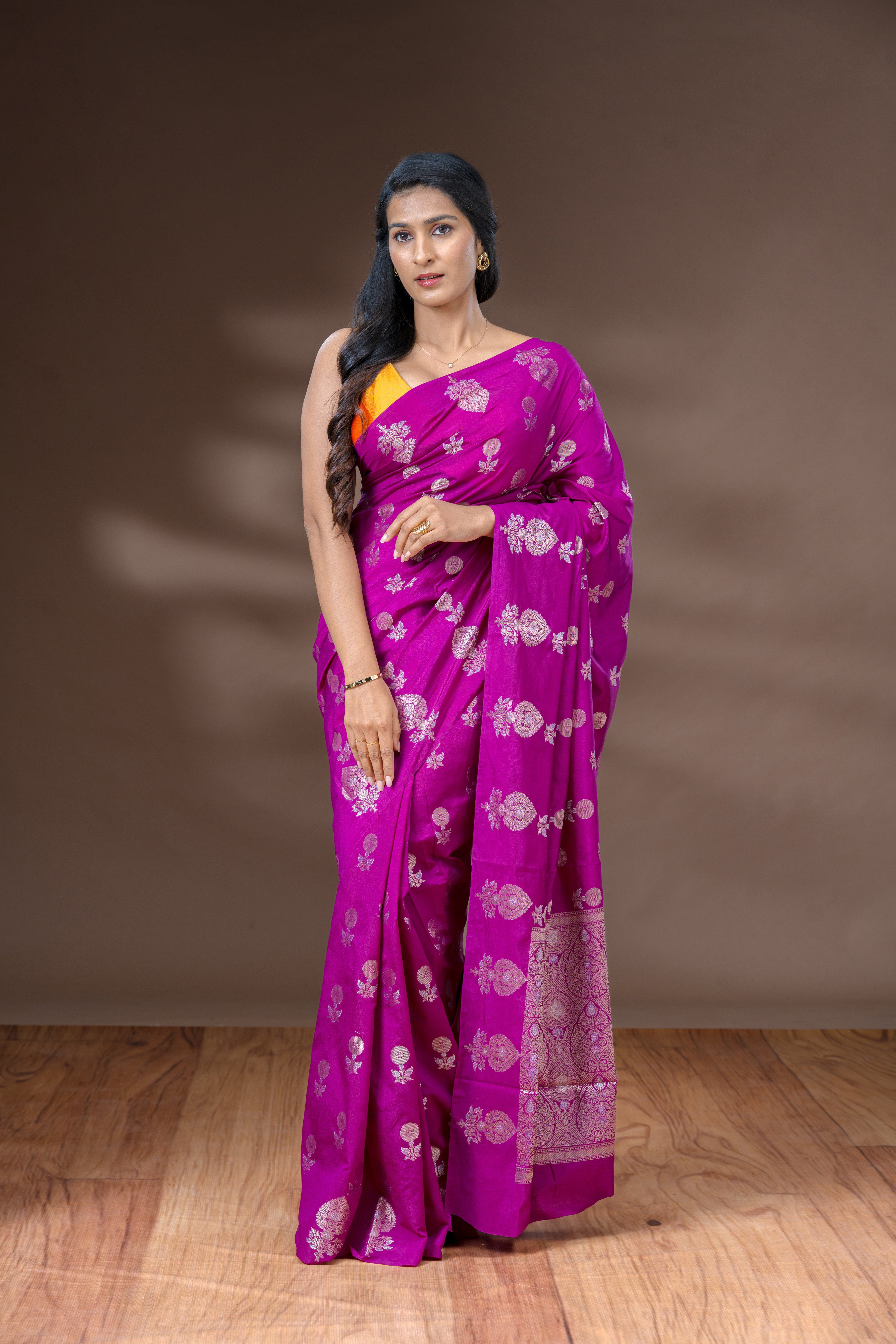 Magenta Silk Saree