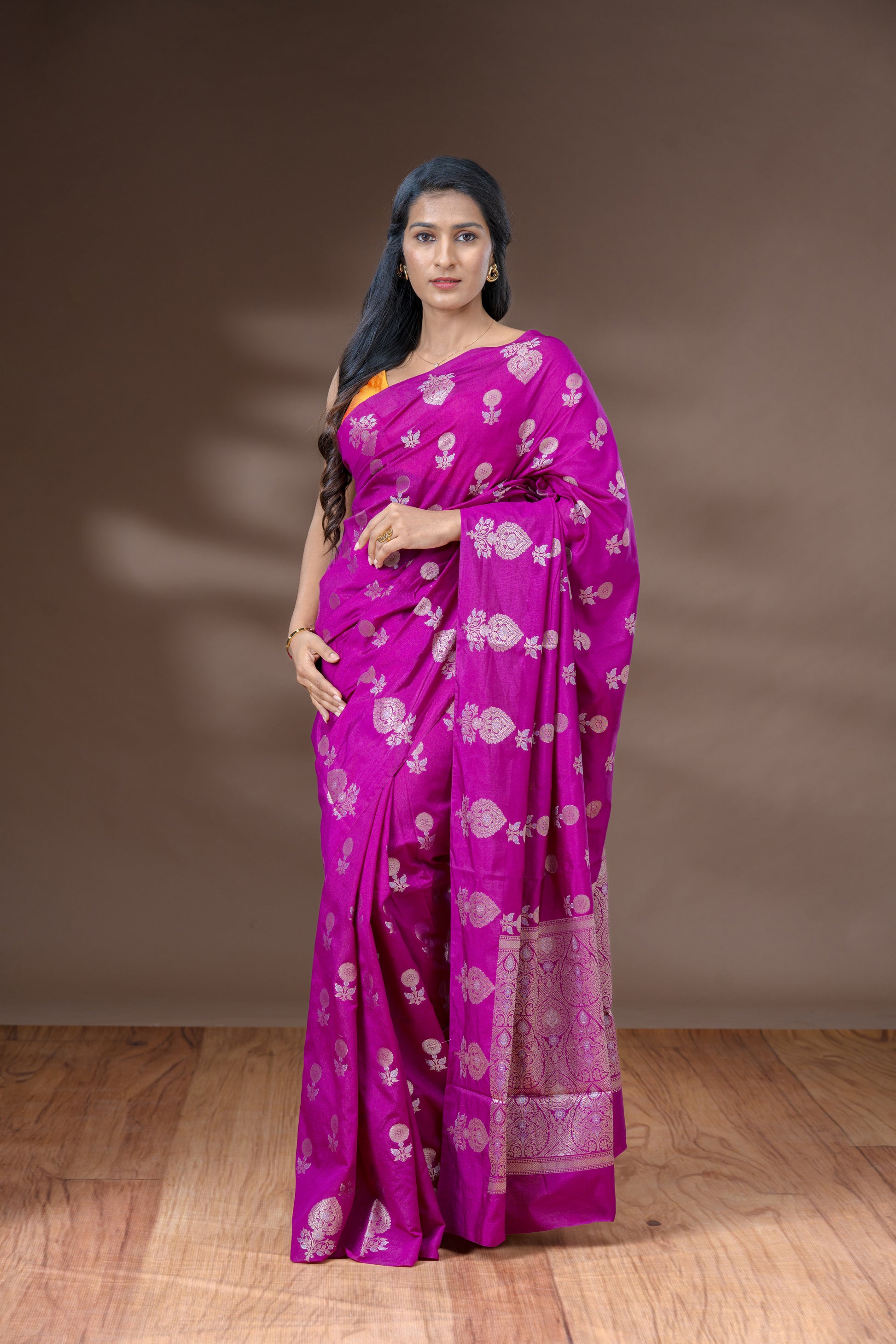 Magenta Silk Saree