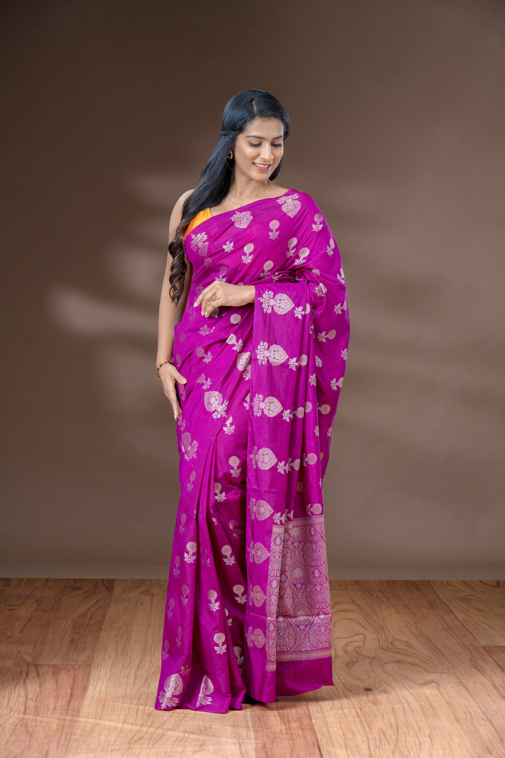 Magenta Silk Saree