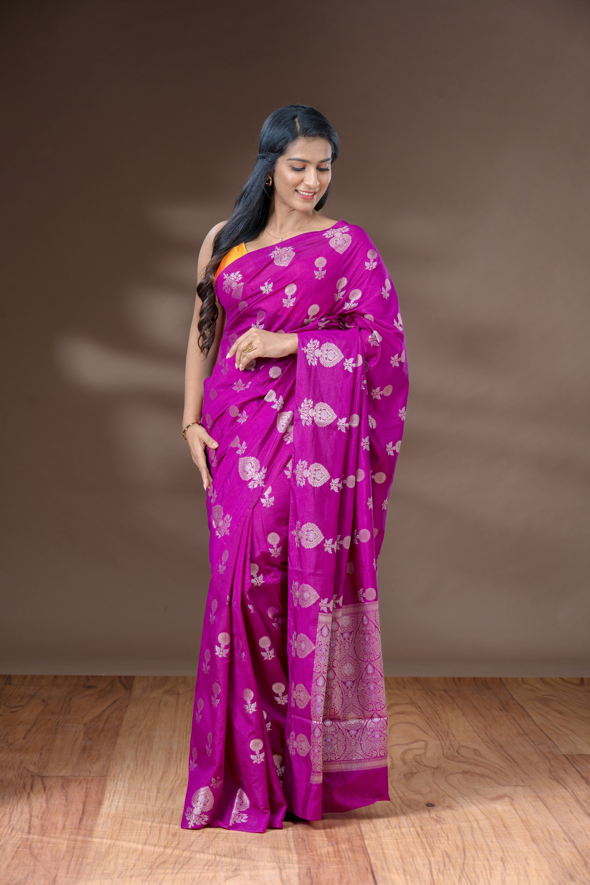 Magenta Silk Saree