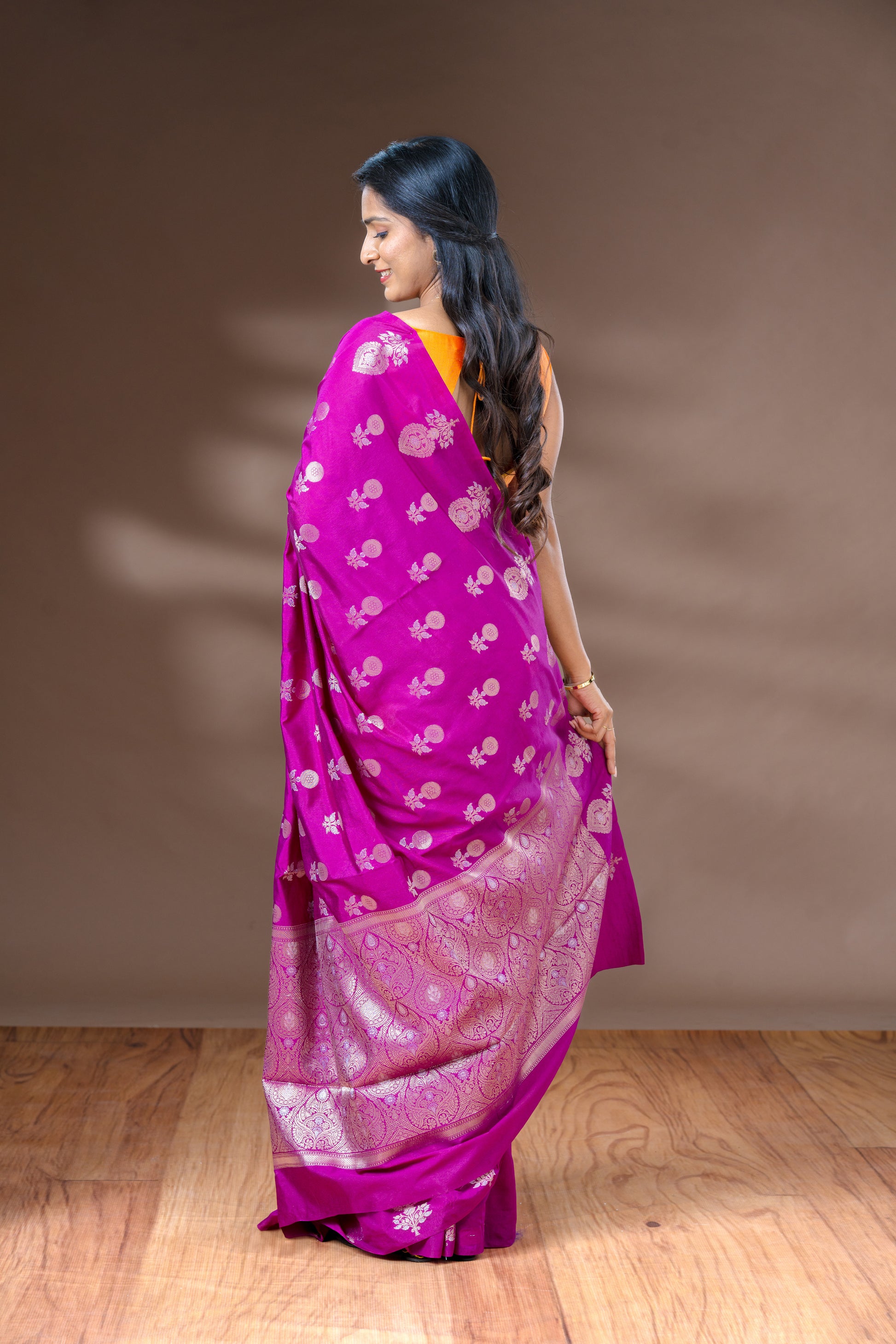 Magenta Silk Saree