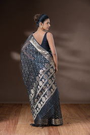Black Organza Silk Saree