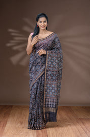 Black Chanderi Saree