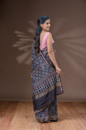 Black Chanderi Saree